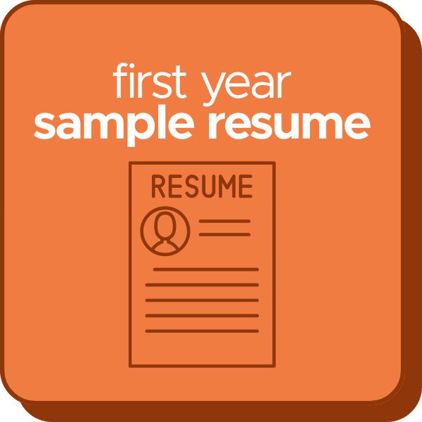 First Year Sample Resume with resume icon