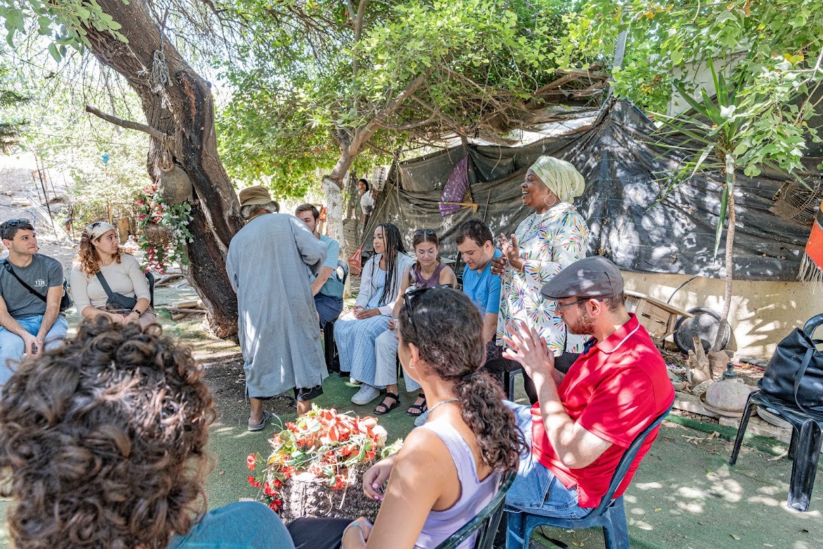 Group of students listening to a speaker abroad