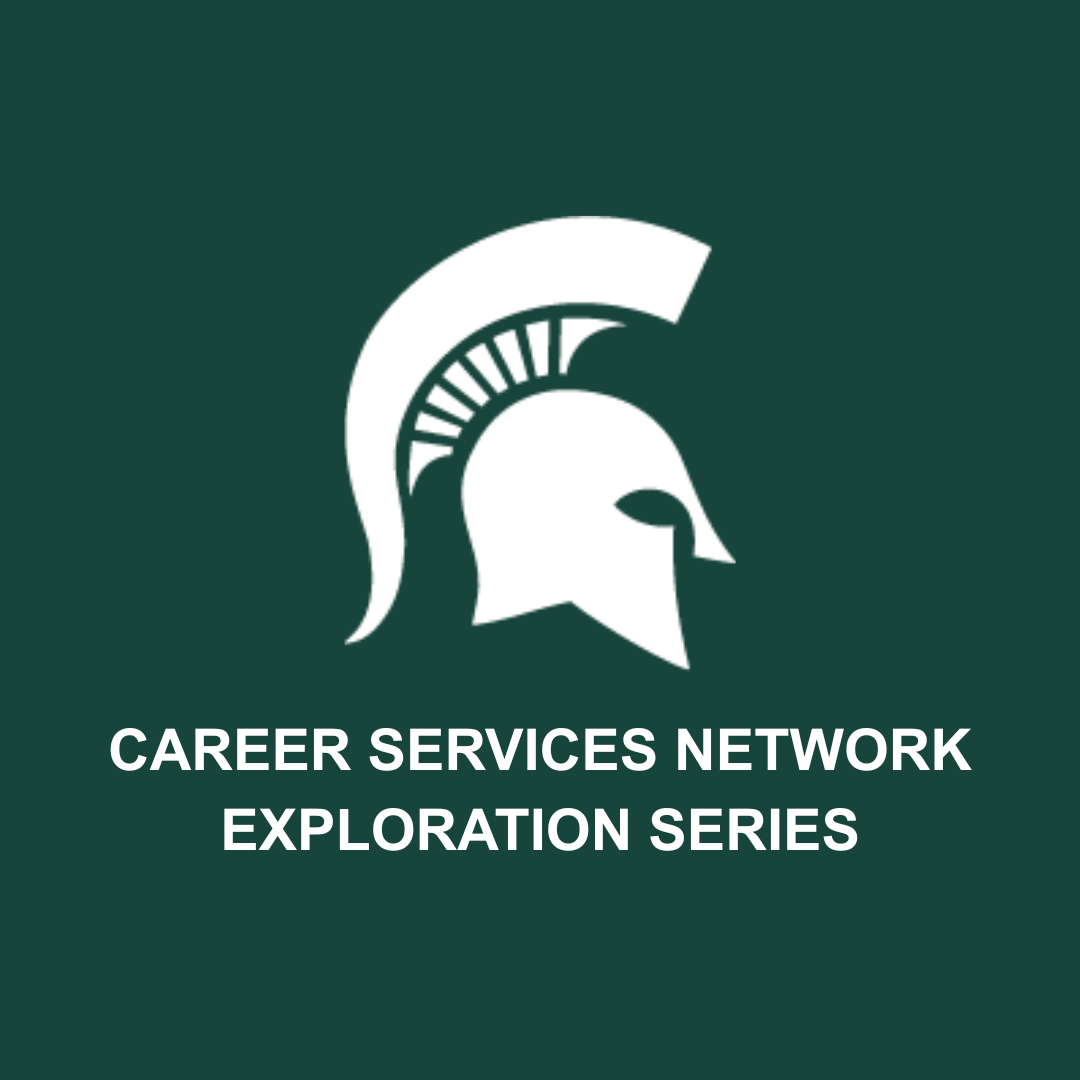 Career Services Network Exploration Series with Spartan Logo